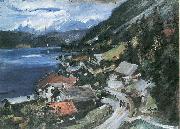 Lovis Corinth Walchensee, Serpentine oil painting on canvas
